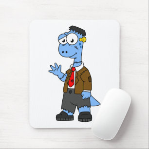 A Cartoon Brontosaur Dressed Up As Frankenstein. Mouse Mat
