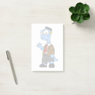 A Cartoon Brontosaur Dressed Up As Frankenstein. Post-it Notes