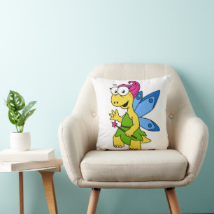 A Cartoon Fairysaur Dinosaur. Cushion