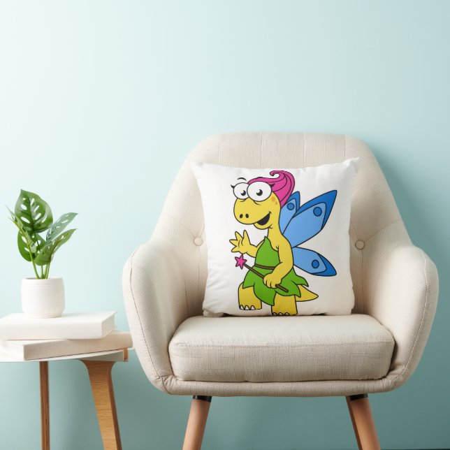 A Cartoon Fairysaur Dinosaur. Cushion (Chair)
