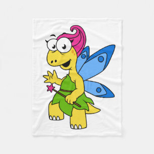 A Cartoon Fairysaur Dinosaur. Fleece Blanket