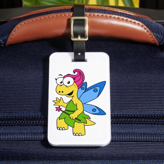 A Cartoon Fairysaur Dinosaur. Luggage Tag (Front Insitu 2)