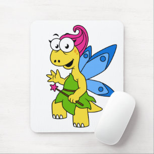 A Cartoon Fairysaur Dinosaur. Mouse Mat