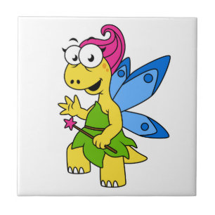 A Cartoon Fairysaur Dinosaur. Tile