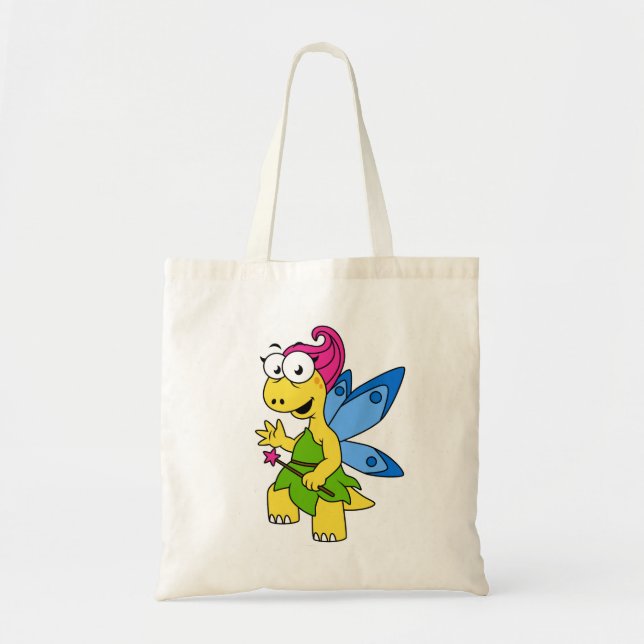 A Cartoon Fairysaur Dinosaur. Tote Bag (Front)