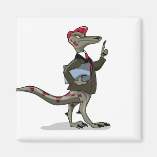 A Cartoon Iguanodon Clerk. Magnet