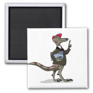 A Cartoon Iguanodon Clerk. Magnet