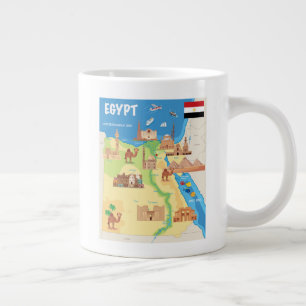 A Cartoon Map of Egypt Large Coffee Mug
