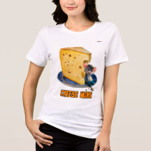A Cartoon Mouse leaning against a Cheese on a