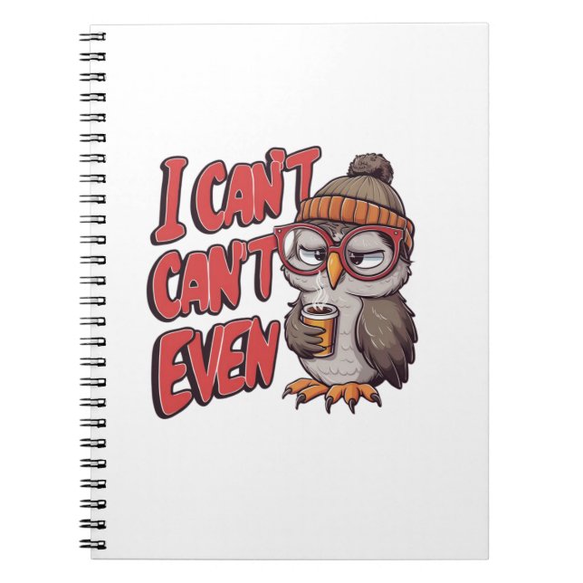 A cartoon owl with a beanie and large glasses notebook (Front)