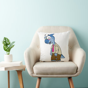 A Cartoon Parasaurolophus Dressed Up As A Zombie. Cushion