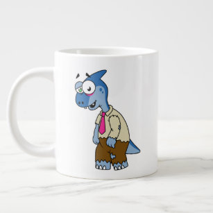 A Cartoon Parasaurolophus Dressed Up As A Zombie. Large Coffee Mug