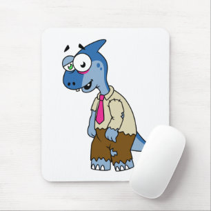 A Cartoon Parasaurolophus Dressed Up As A Zombie. Mouse Mat
