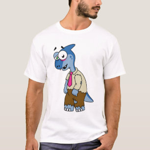 A Cartoon Parasaurolophus Dressed Up As A Zombie. T-Shirt
