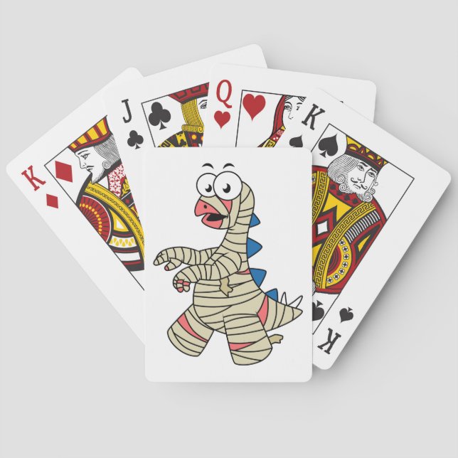 A Cartoon Stegosaurus Dressed Up As A Mummy. Playing Cards (Back)