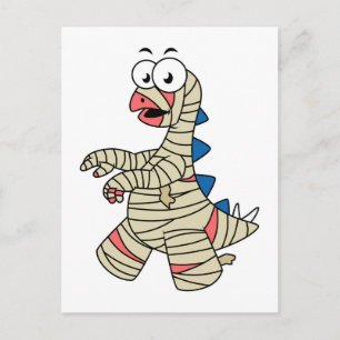 A Cartoon Stegosaurus Dressed Up As A Mummy. Postcard