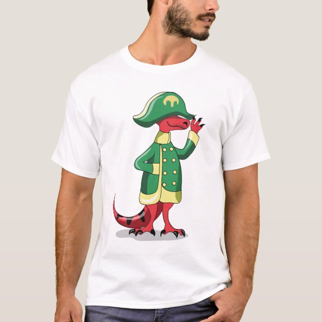 A Cartoon Tyrannosaur Rex Dressed As Napoleon. T-Shirt (Front)