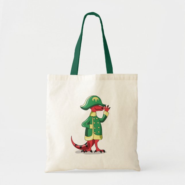 A Cartoon Tyrannosaur Rex Dressed As Napoleon. Tote Bag (Front)