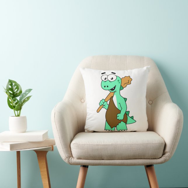 A Cartoon Tyrannosaurus Rex Caveman. Cushion (Chair)