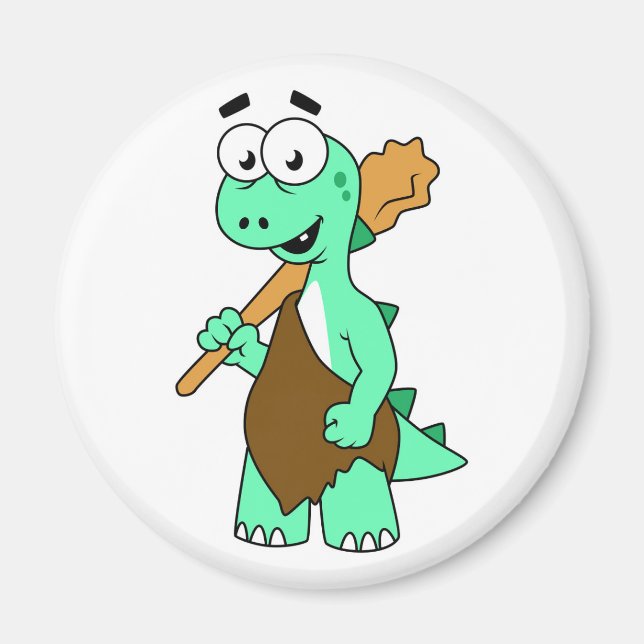 A Cartoon Tyrannosaurus Rex Caveman. Magnet (Front)