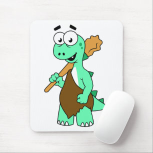 A Cartoon Tyrannosaurus Rex Caveman. Mouse Mat