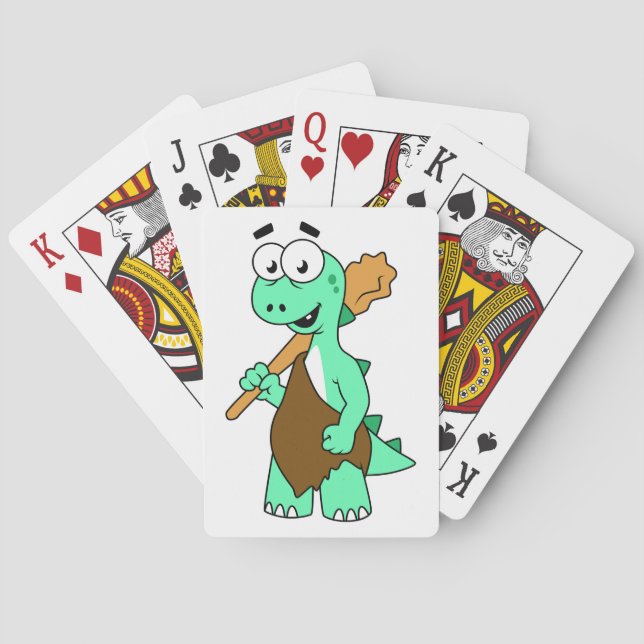 A Cartoon Tyrannosaurus Rex Caveman. Playing Cards (Back)