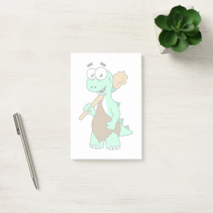 A Cartoon Tyrannosaurus Rex Caveman. Post-it Notes