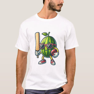 A cartoon watermelon playing character  T-Shirt