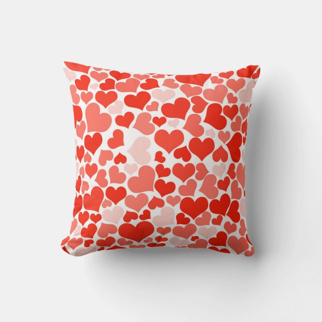 A Cascade of Love -  Hearts Pattern Cushion (Front)