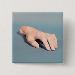 A cast of the hand of Frederic Chopin 15 Cm Square Badge