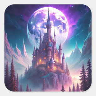 A Castle in Winter Square Sticker