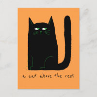 A Cat Above The Rest Cute Cat Humour Black Orange
