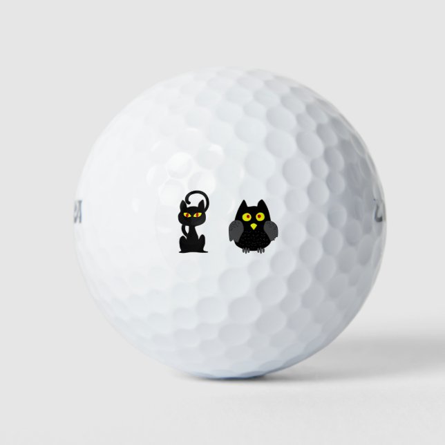 A Cat and An Owl Golf Balls (Front)