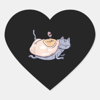 A Cat Covered With Eggs For Cat Lovers | Funny Cat Heart Sticker
