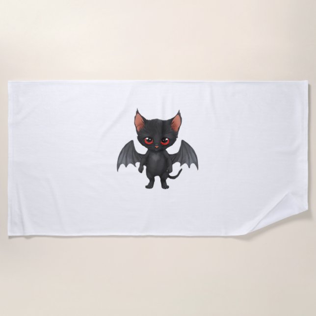 A cat demon on Halloween night Classic T-Shirt Beach Towel (Front)