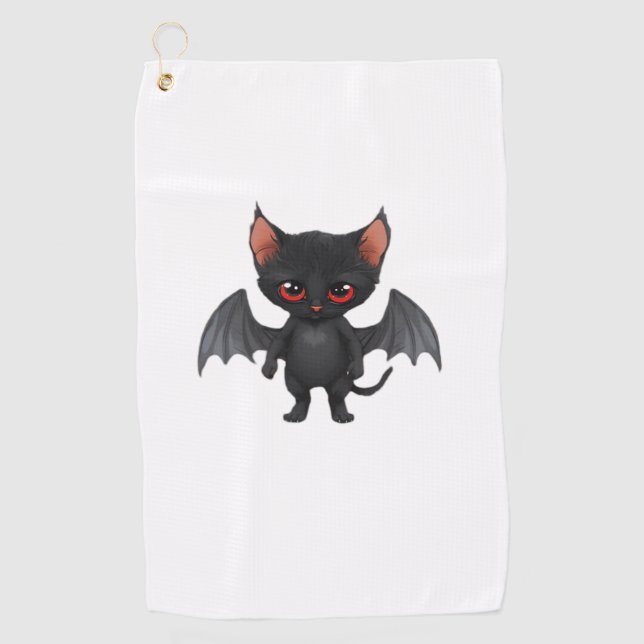 A cat demon on Halloween night Classic T-Shirt Golf Towel (Front)