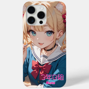 A Cat-Ear Girl at School iPhone 15 Pro Max Case