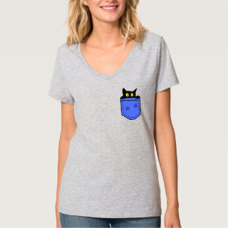 a cat hides in the pocket T-Shirt