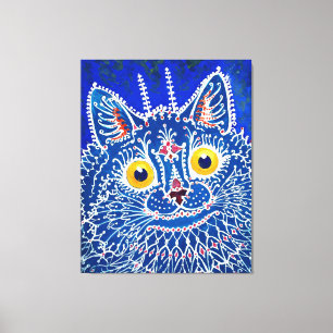 A cat in gothic style by Louis Wain Canvas Print