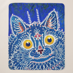 A cat in gothic style by Louis Wain Sherpa Blanket