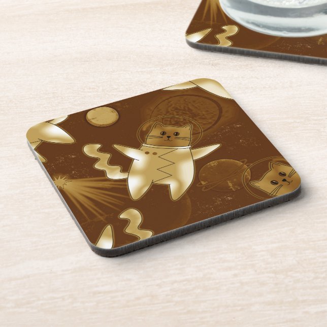 A cat in outer space. coaster (Left Side)