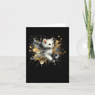 A Cat In The Black Night Sticker  Card