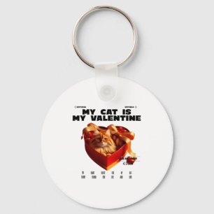 A Cat In The Box Therapy Happy Valentine Day Funny Key Ring