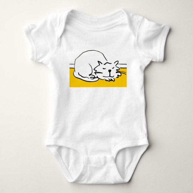 A Cat is Asleep. Sleeping Cat. Baby Bodysuit (Front)
