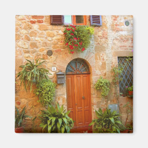 A cat seeks entrance to home in Pienza, Italy. Magnet