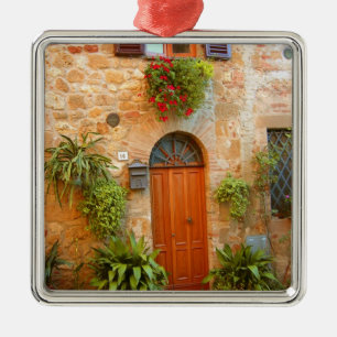 A cat seeks entrance to home in Pienza, Italy. Metal Tree Decoration