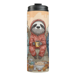  A Cat, Sloth, and Panda's Ultimate Netflix Night Thermal Tumbler