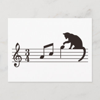A Cat Toying with Notes Postcard