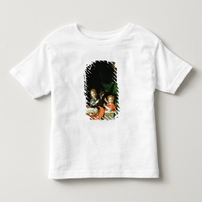 A Cat watching two boys Toddler T-Shirt (Front)
