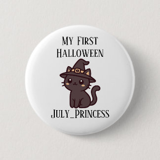 A cat wearing a hat for cat lovers and holidays 6 cm round badge